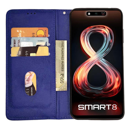 Blue Magnetic wallet flip cover for Infinix Smart 8 – Pikkme – photo 2