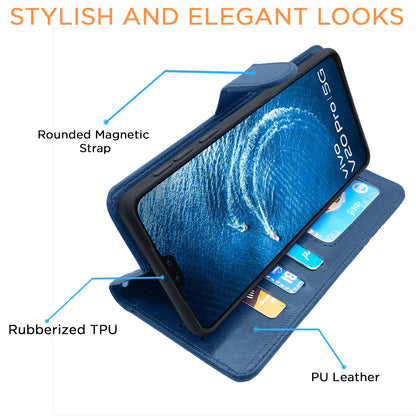 Vivo V20 Pro Wallet flip cover in blue by Pikkme – photo 5