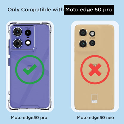 Pikkme Motorola Moto Edge 50 Pro 5G PC + TPU Crystal Clear Back Cover (Transparent)