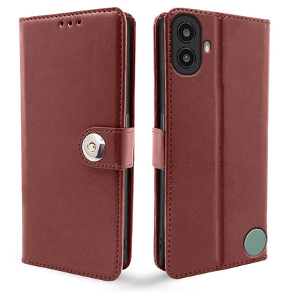 Brown Button flip case for CMF Phone 1 – Pikkme
