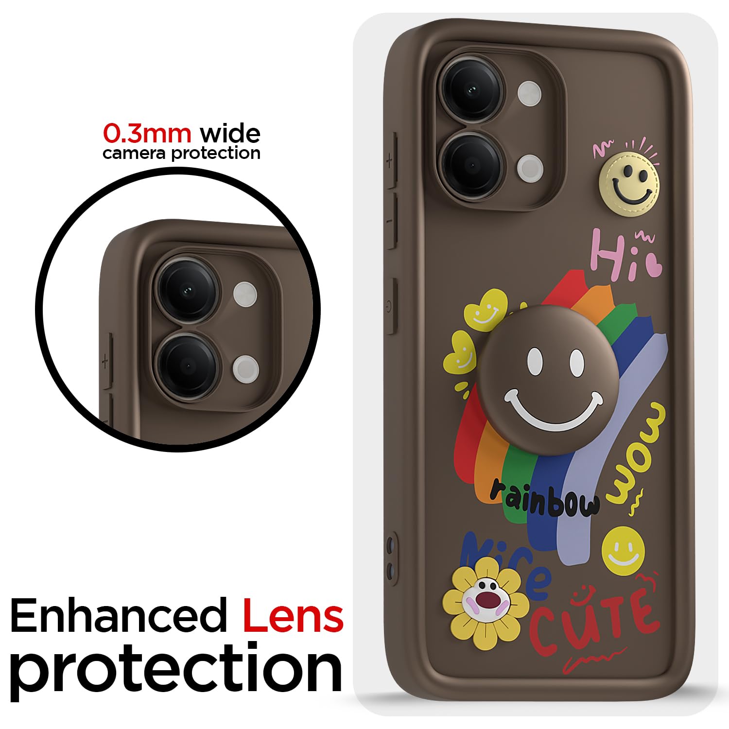 Brown Smile Rainbow back cover for Vivo Y11/T5 Lite 5G – Pikkme – photo 5