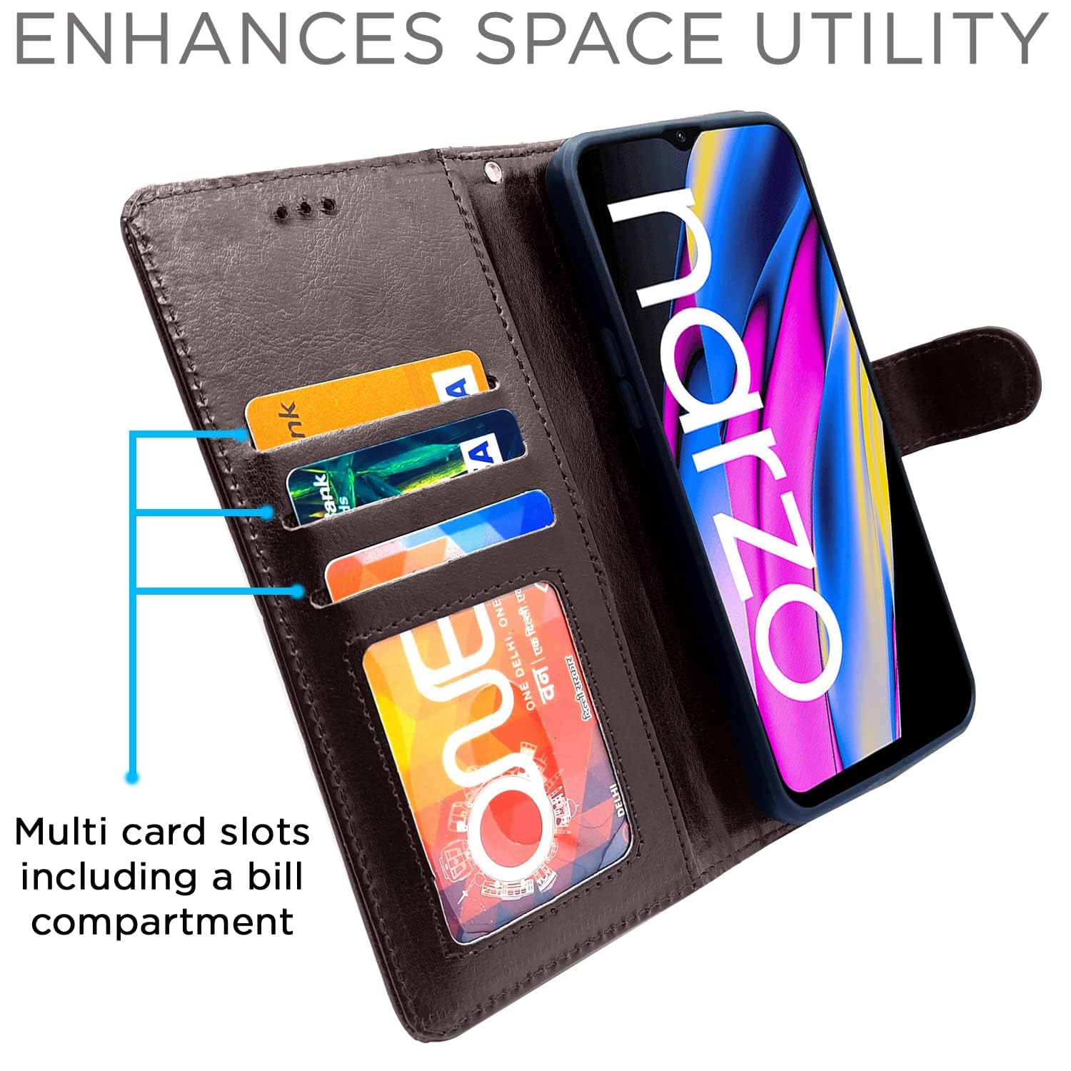 Pikkme coffee Wallet flip case for Realme Narzo 50A Prime – photo 3