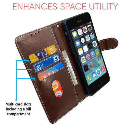 Pikkme iPhone 5/5s/SE Magnetic brown & coffee flip case – photo 3