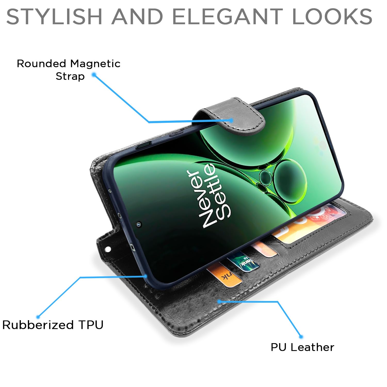 Pikkme OnePlus Nord 3 5G Wallet black flip cover – photo 5