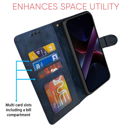 POCO X7 Pro 5G Magnetic flip cover in navy & light blue by Pikkme – photo 5