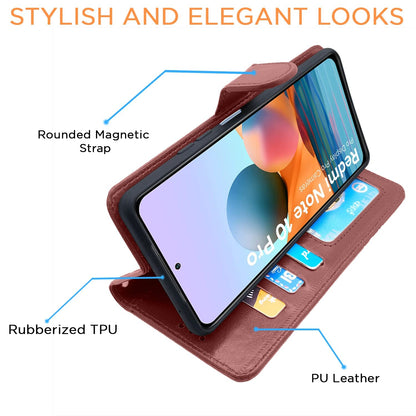 Redmi Note 10 Pro Max flip cover in brown by Pikkme – photo 5