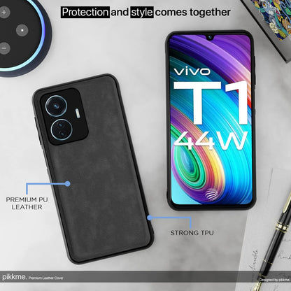 Grey Leather phone cover for Vivo T1 44W/iQOO Z6 44W – Pikkme – photo 5