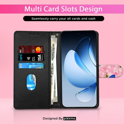Pikkme pink flower flip cover for Oppo Reno 13 5G – photo 2