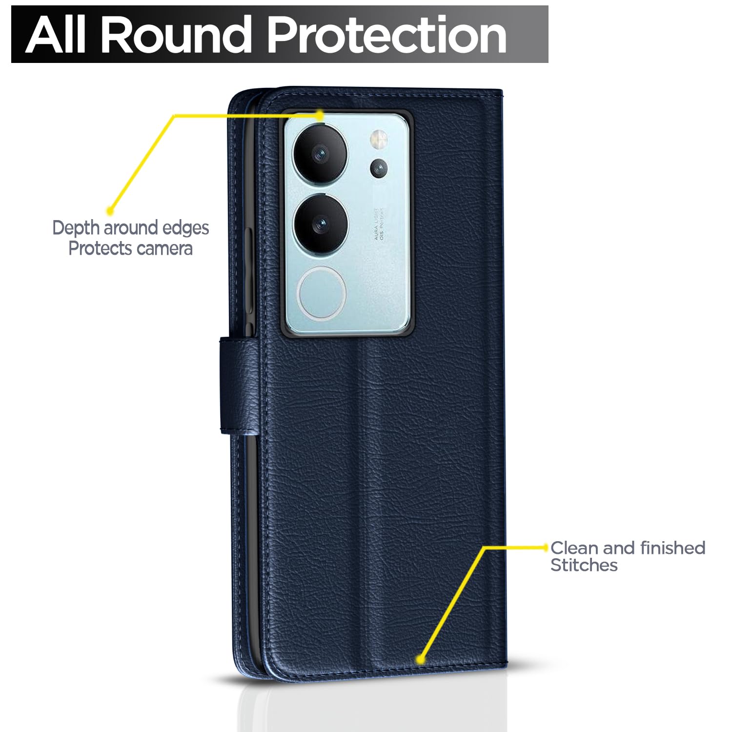 Pikkme blue Wallet flip cover for Vivo V29/V29 Pro 5G – photo 4
