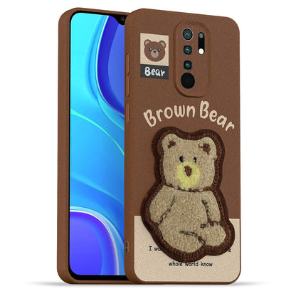 Pikkme Redmi 9 Prime/Poco M2 Plush Patch brown mobile cover