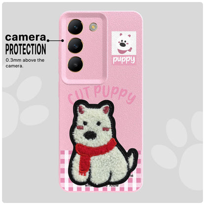 Pikkme Vivo Y100 5G Plush Patch pink back cover – photo 6