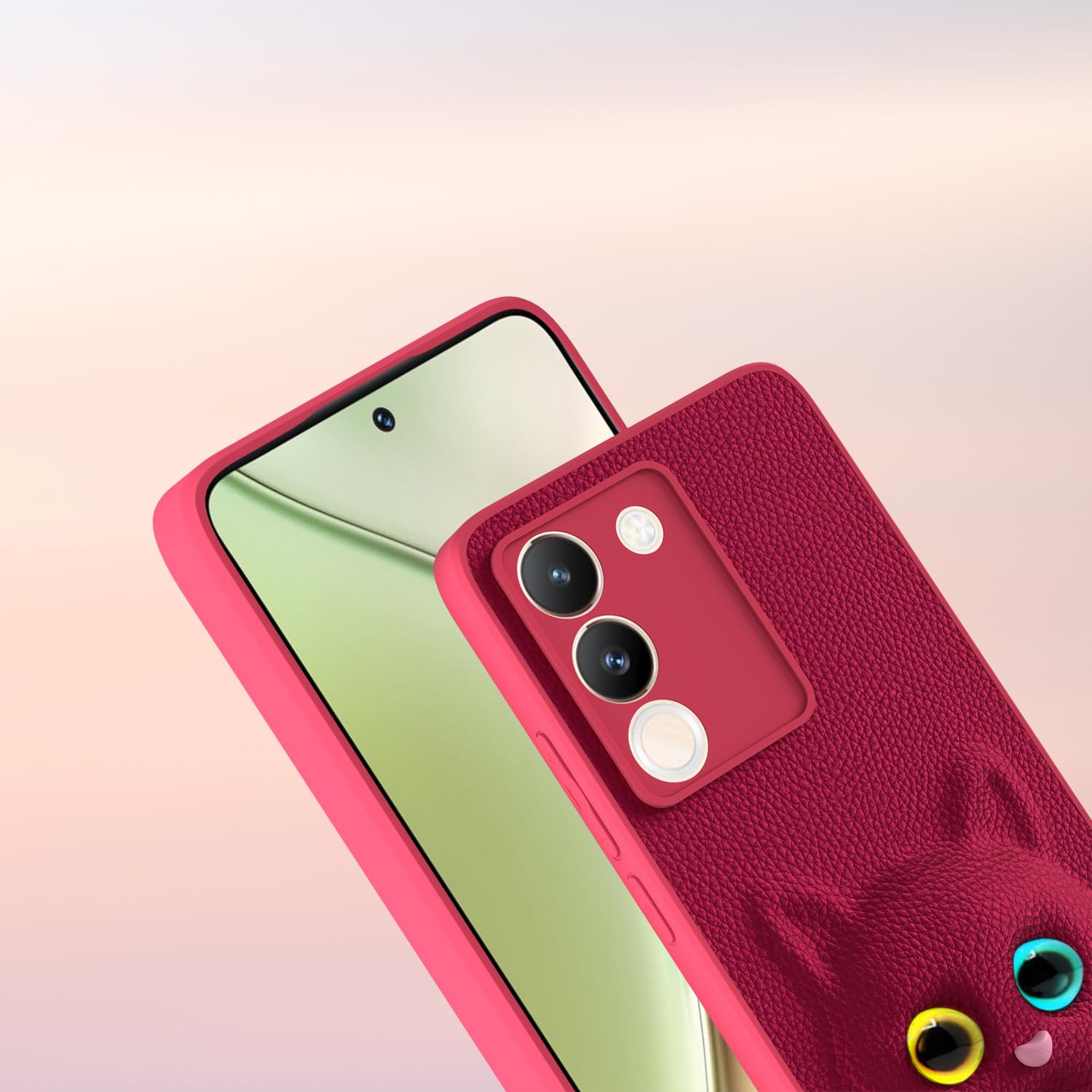 Pikkme Vivo Y200 5G Kitty Back Cover (Pink)
