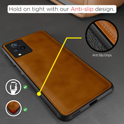Pikkme Vivo V21 5G Leatherback Back Case | Brown