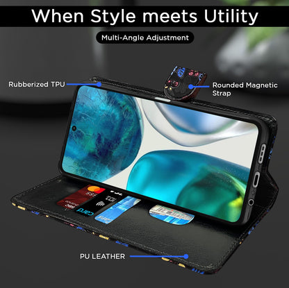 Pikkme Moto G52/G82 5G black flower flip cover – photo 4