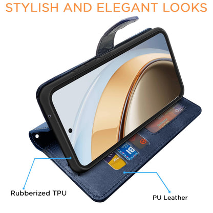 Navy & light blue Magnetic wallet flip cover for Vivo Y300 5G – Pikkme – photo 3