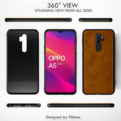Oppo A5 2020/A9 2020 Leather mobile back cover in brown by Pikkme – photo 3