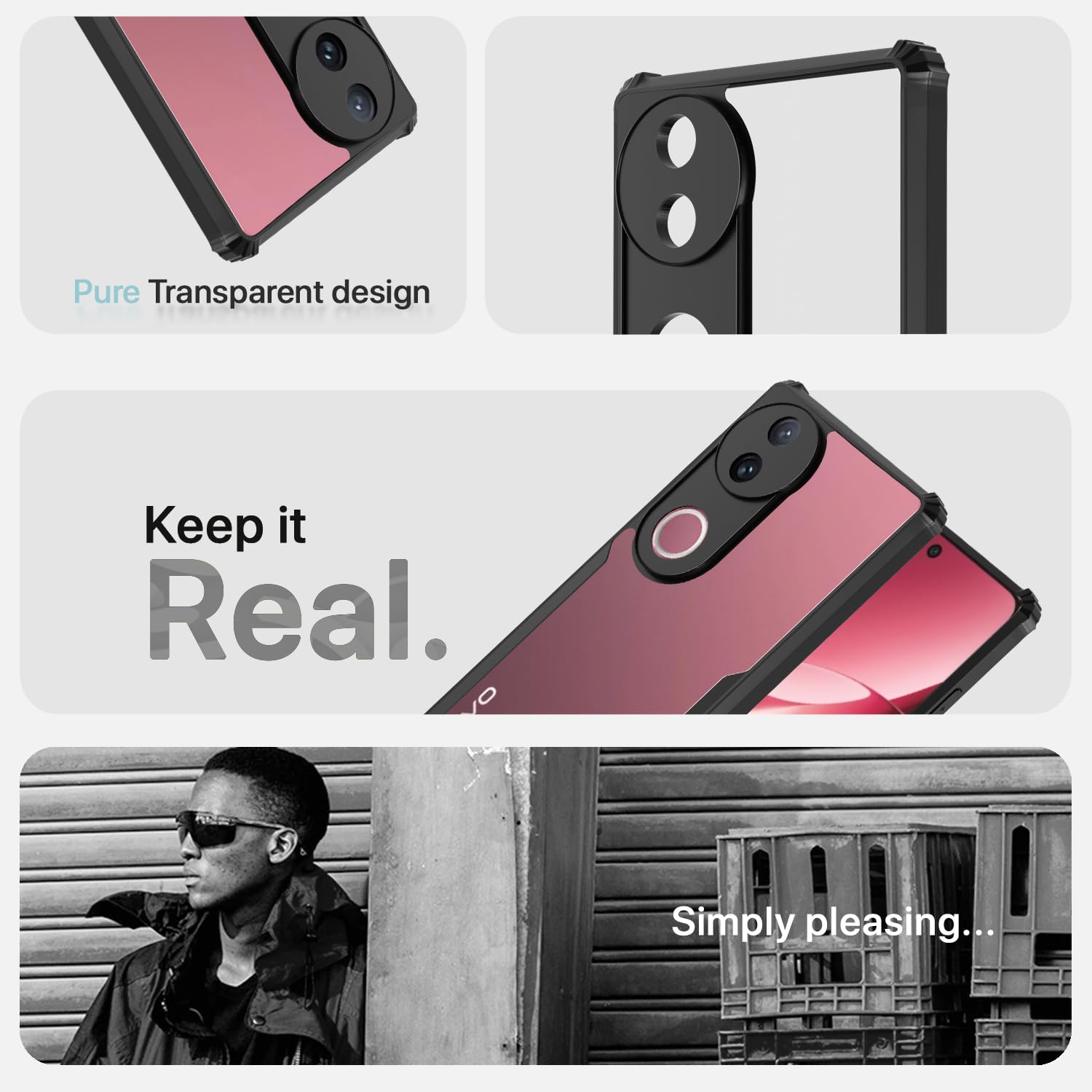 iQOO Z10R 5G/Vivo V50 5G/V50e 5G/Vivo T4R 5G Ultra mobile back cover in black by Pikkme – photo 4