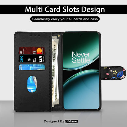 Pikkme black flower Wallet flip case for OnePlus Nord 4 5G – photo 2