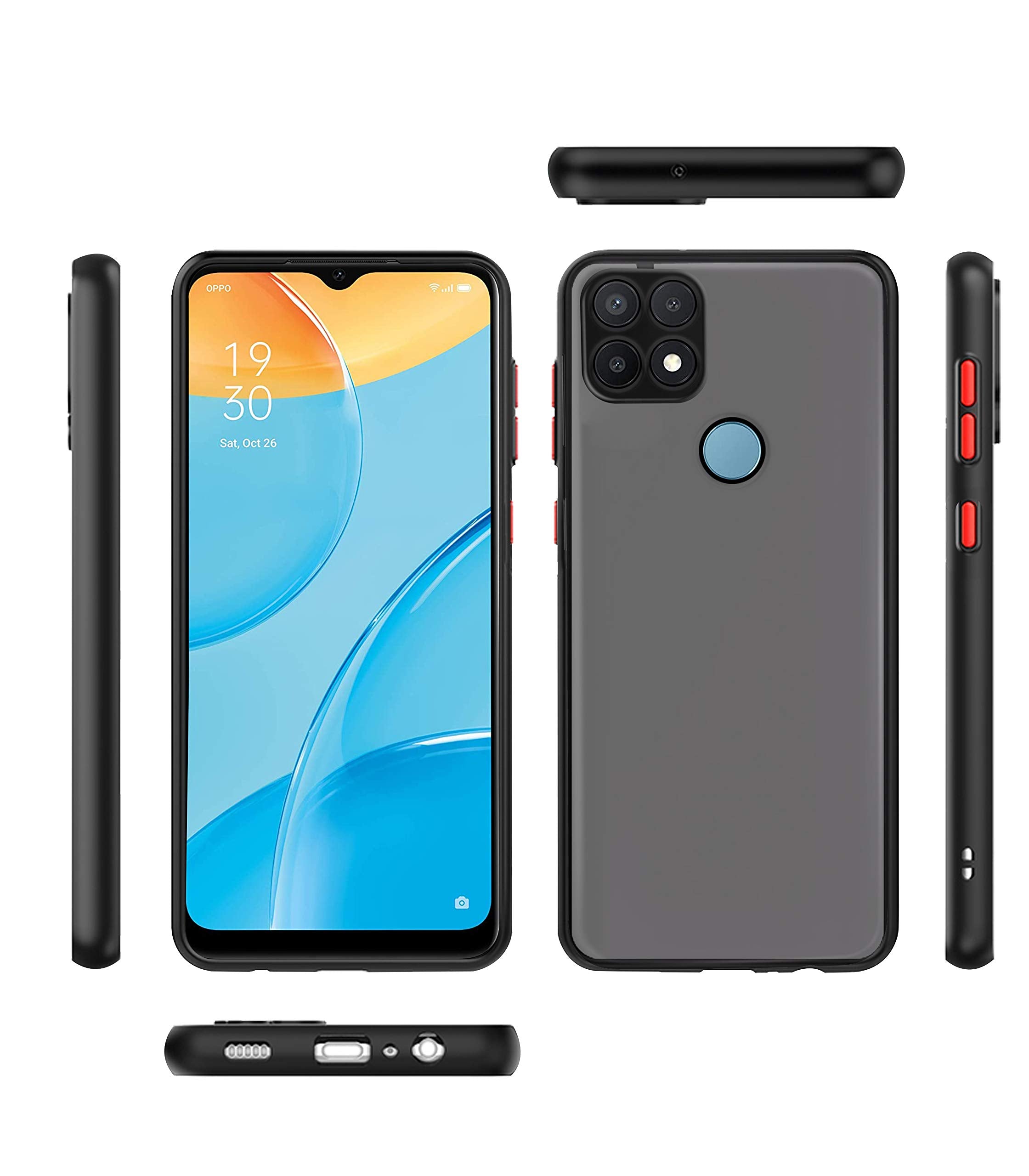 Oppo A15/A15s Matte mobile back cover in black by Pikkme – photo 2
