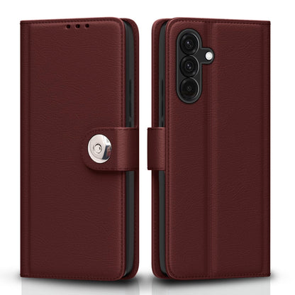 Samsung A56 5G Button mobile flip cover in brown by Pikkme