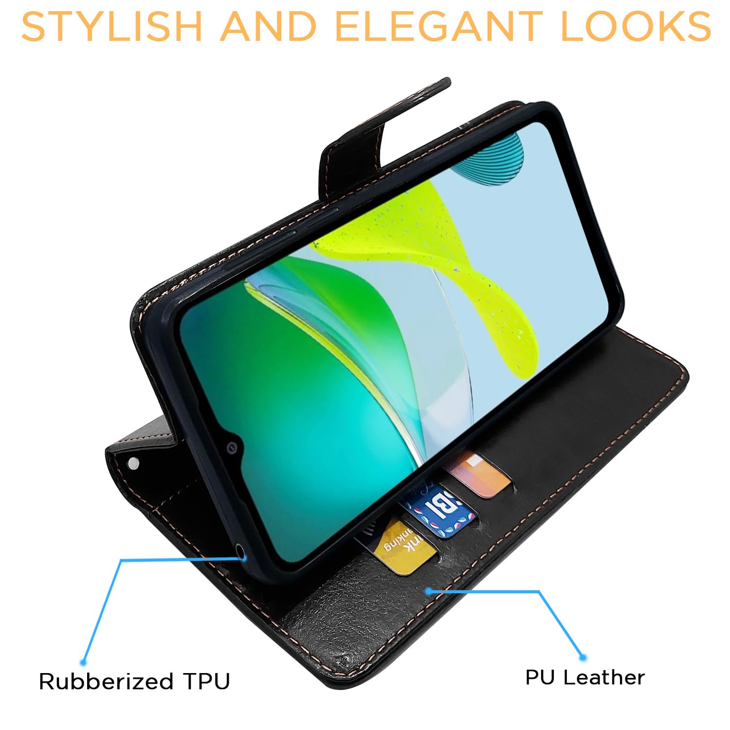 Pikkme Moto E13 black & brown flip case – photo 5