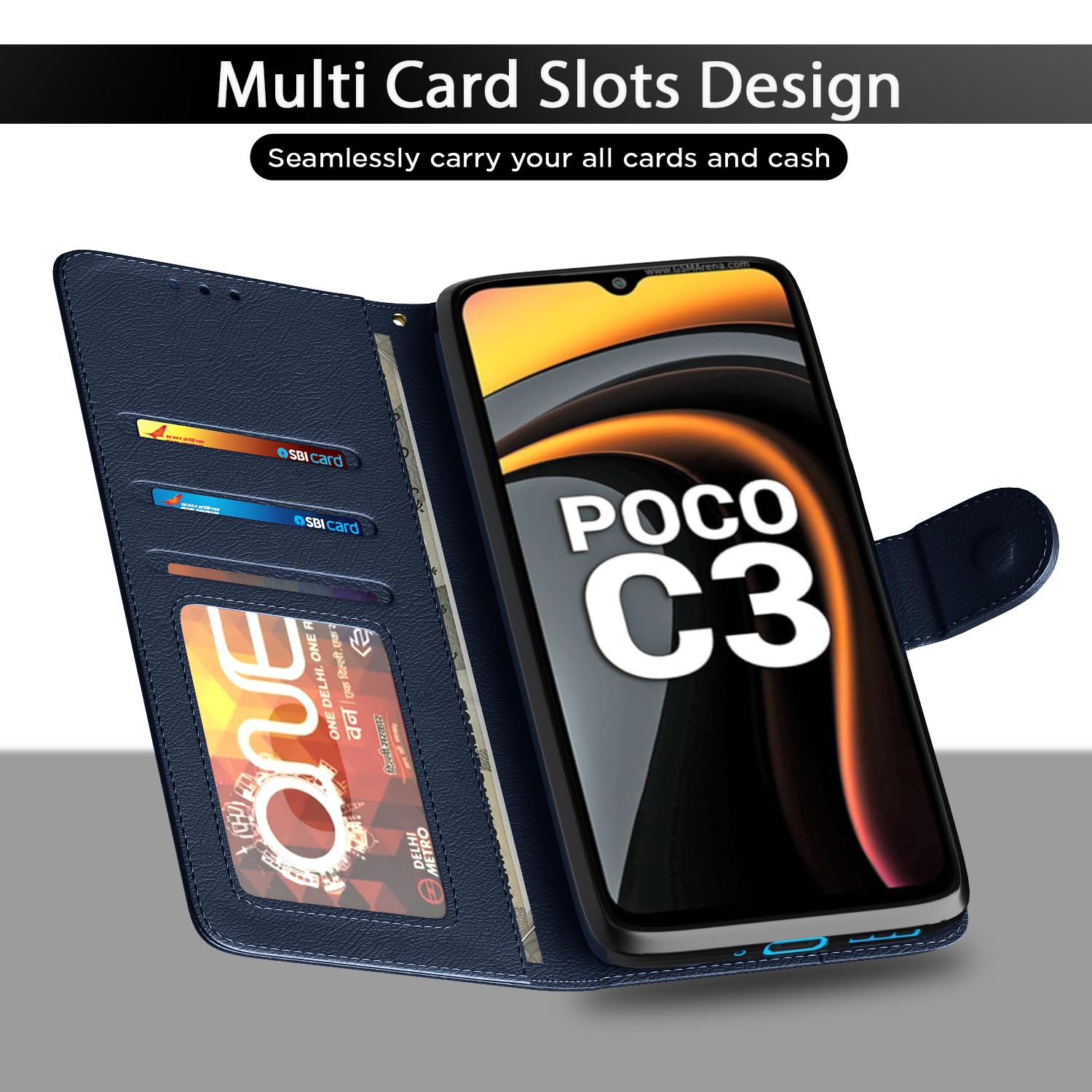 Pikkme blue flip case for Poco C3 – photo 5