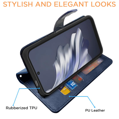 Tecno Spark 20 Pro Magnetic flip case in navy & light blue by Pikkme – photo 3
