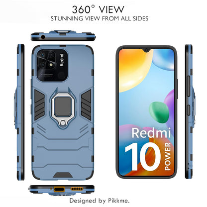 Pikkme Redmi 10 / Redmi 10 Power D5 Tough Armor Back Cove | Blue