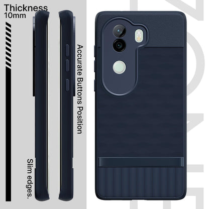 Pikkme Vivo V40e / iQOO Z9s 5G Soft Flexible Shockproof  Gencase Back Cover (Blue)