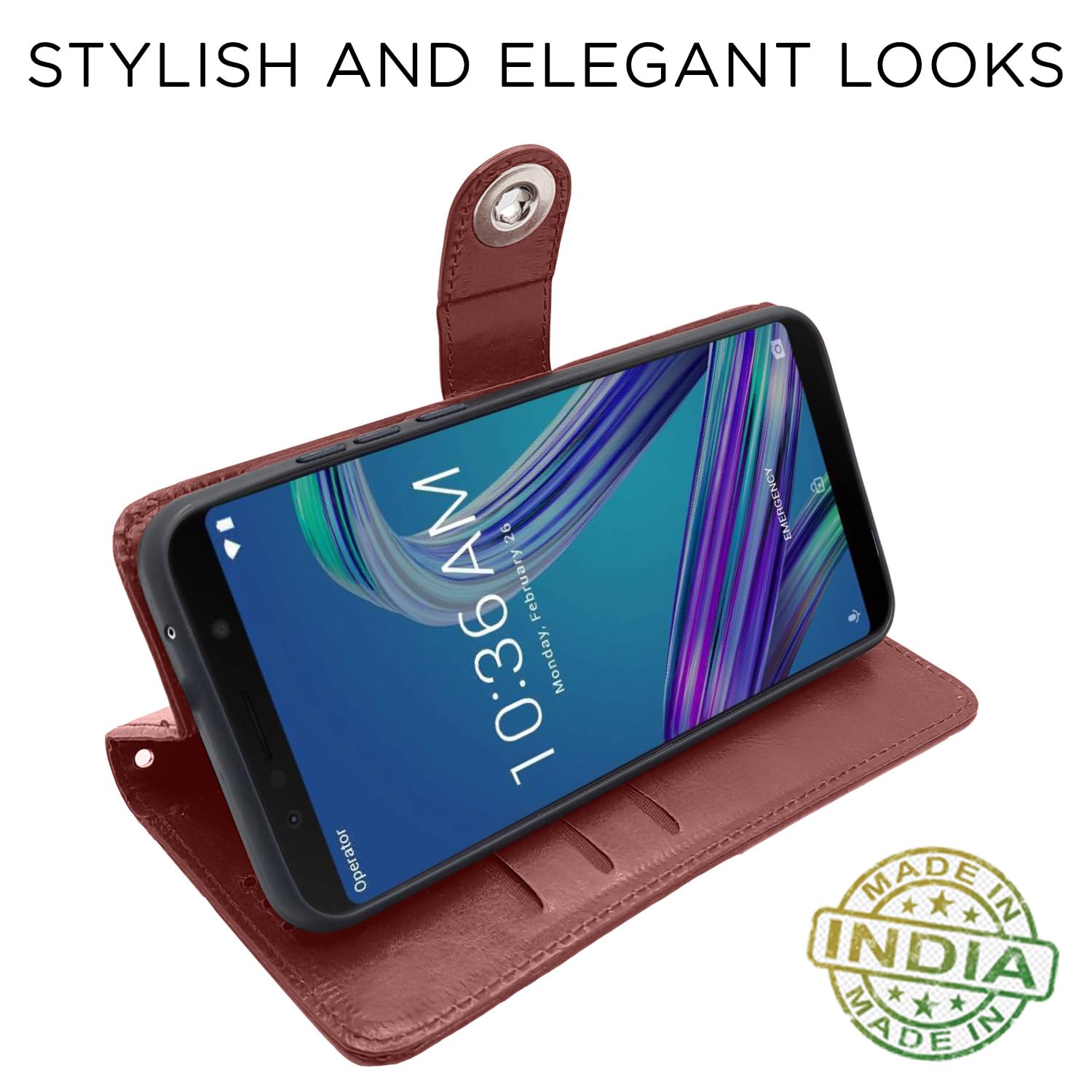 Pikkme Asus Wallet button brown flip cover – photo 5