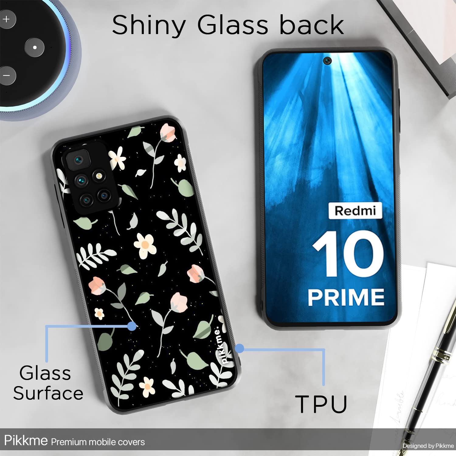 Redmi 10 Prime Flower mobile back cover by Pikkme – photo 3