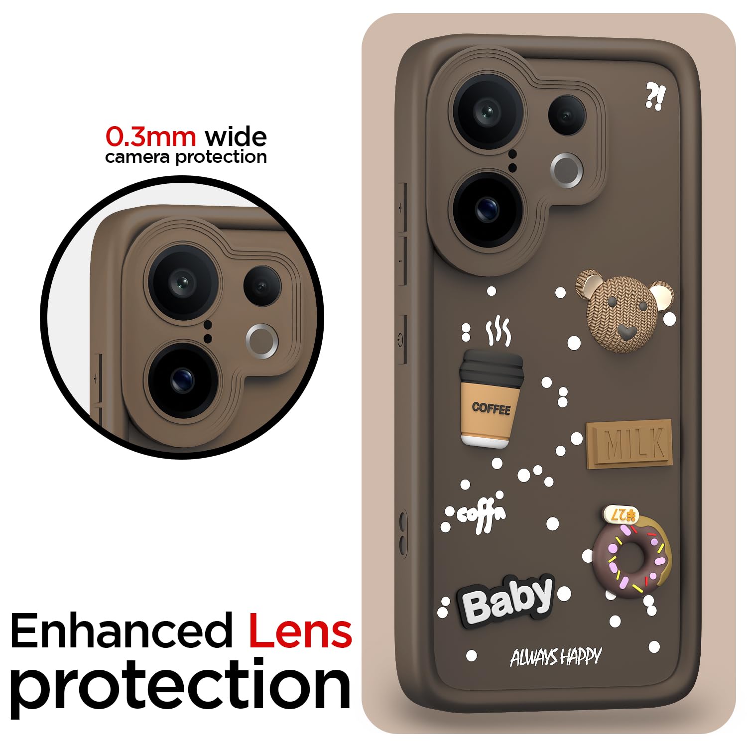 Brown phone cover for Vivo X200 FE 5G/3D – Pikkme – photo 5