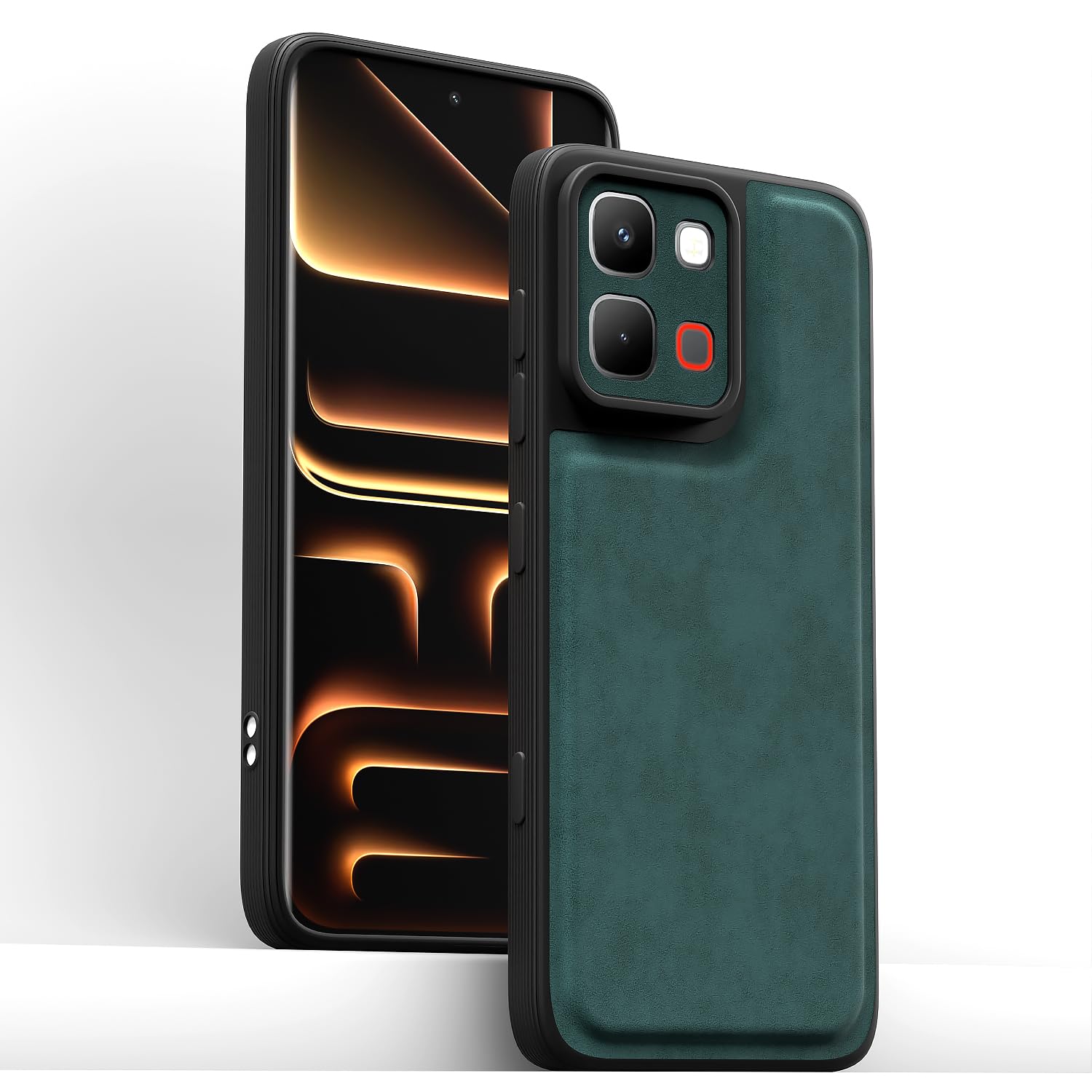 Infinix Note Edge 5G Leather mobile back cover in green by Pikkme – photo 2