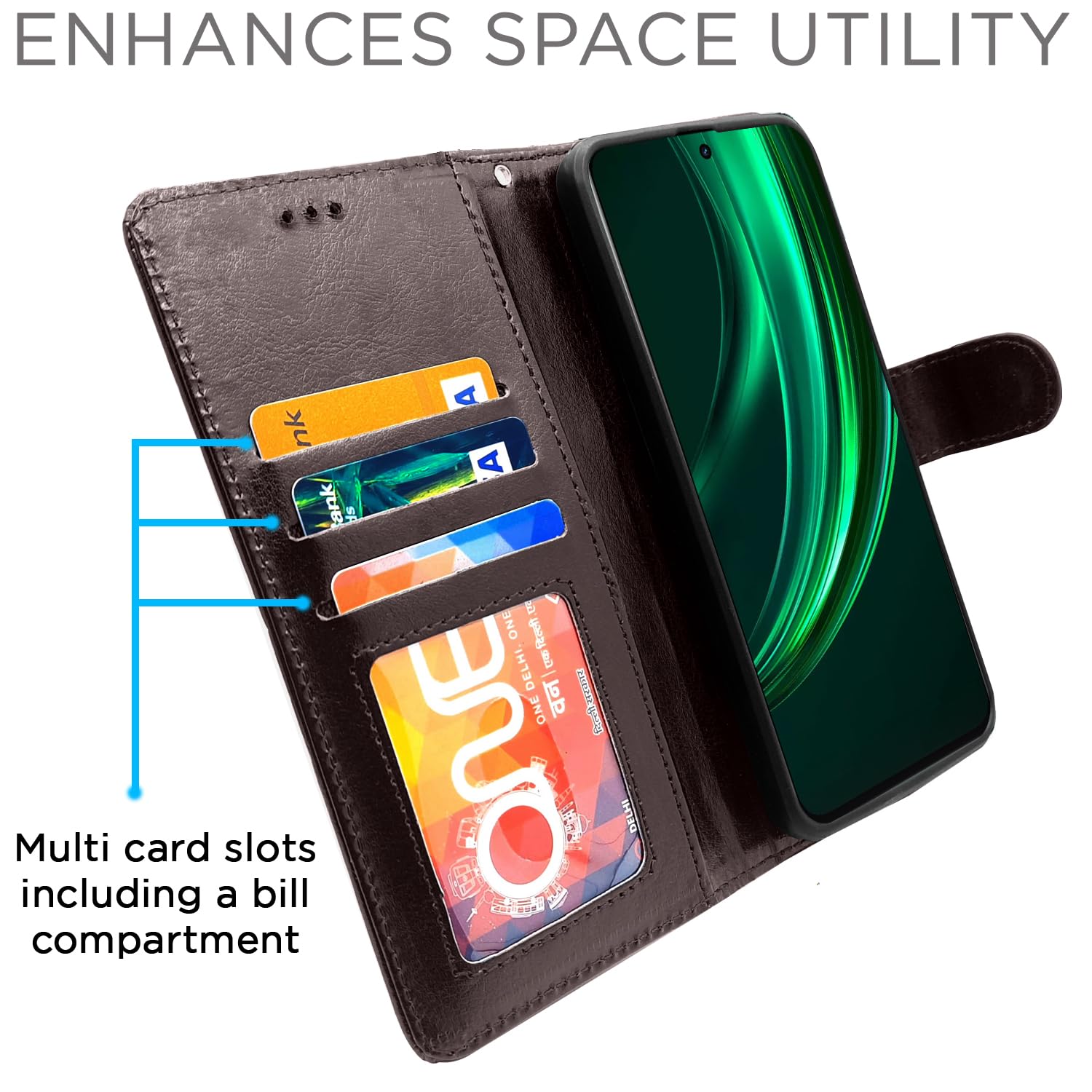 Coffee Wallet wallet flip cover for Realme 13 Plus 5G/P1 – Pikkme – photo 3