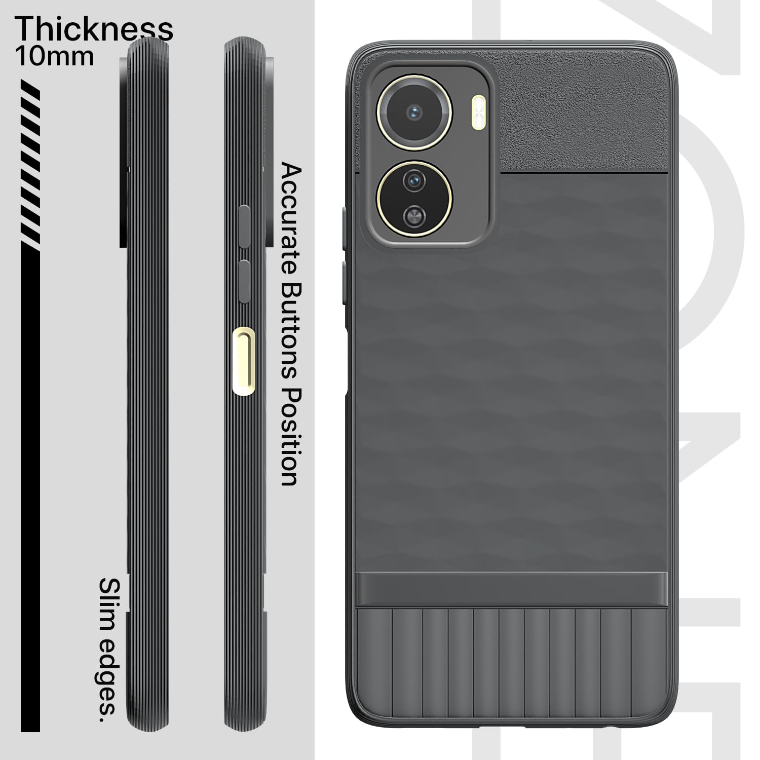 Pikkme Vivo Y16  Gencase Back Cover (Grey)