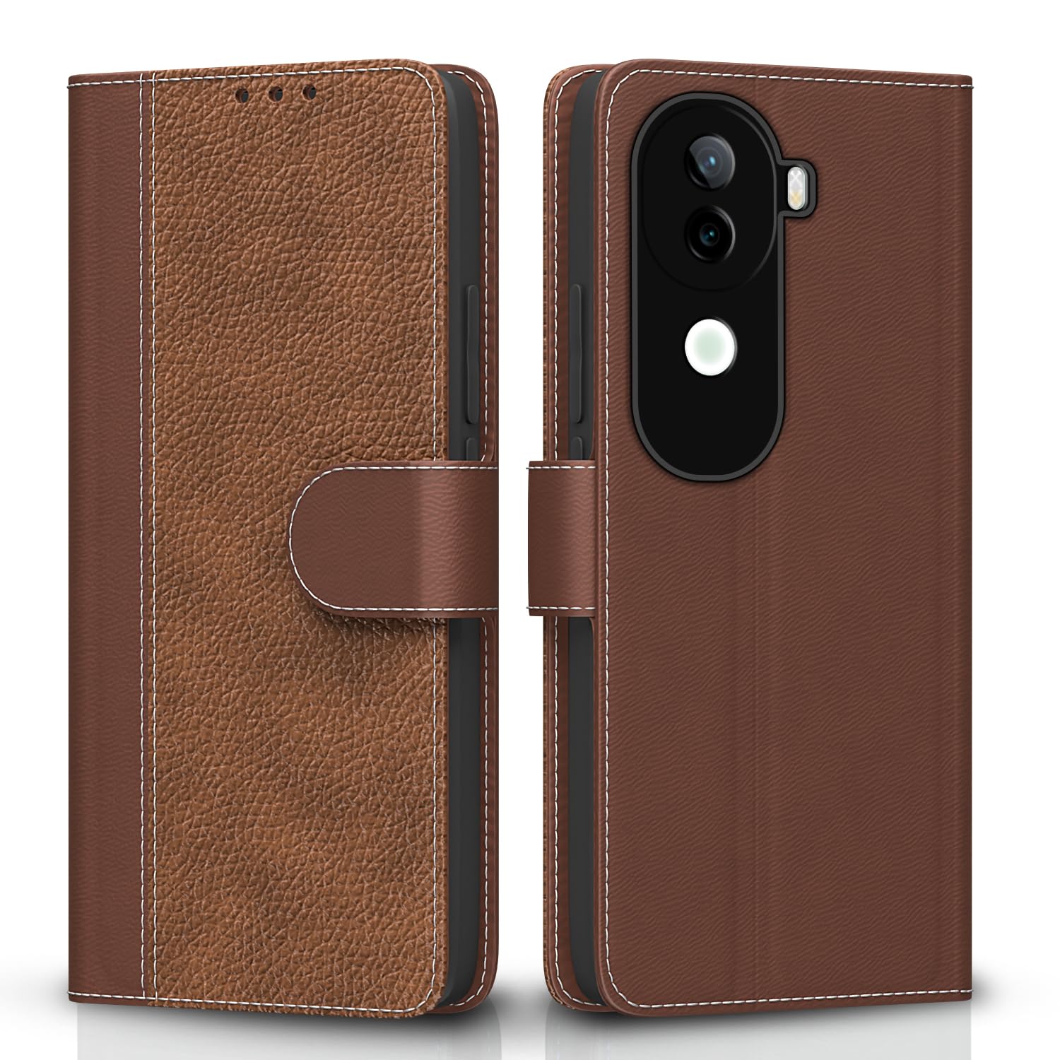 iQOO Z9s/Vivo V40e 5G mobile flip cover in tan by Pikkme