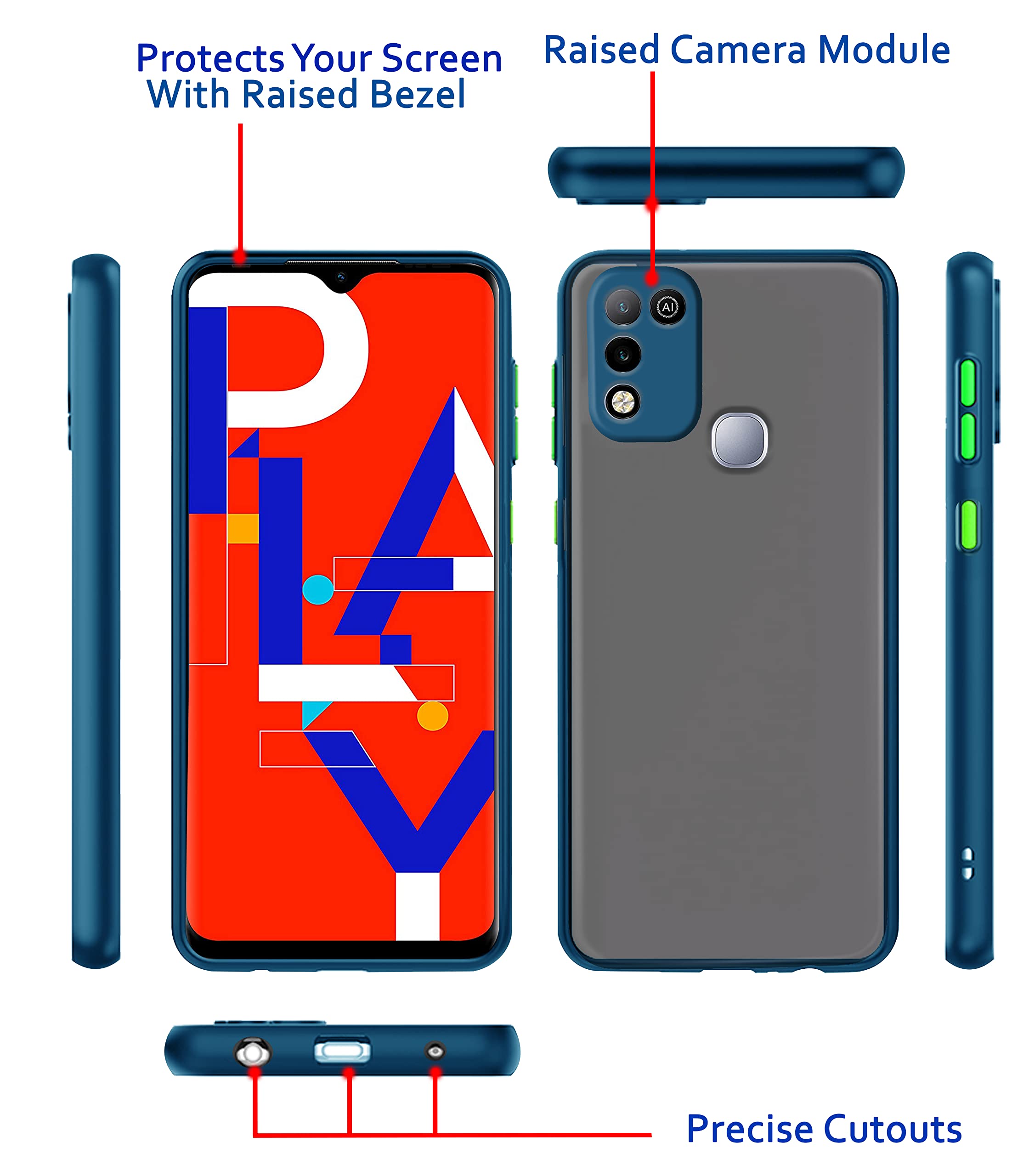 Pikkme blue Hybrid phone cover for Infinix Hot 10 Play – photo 3
