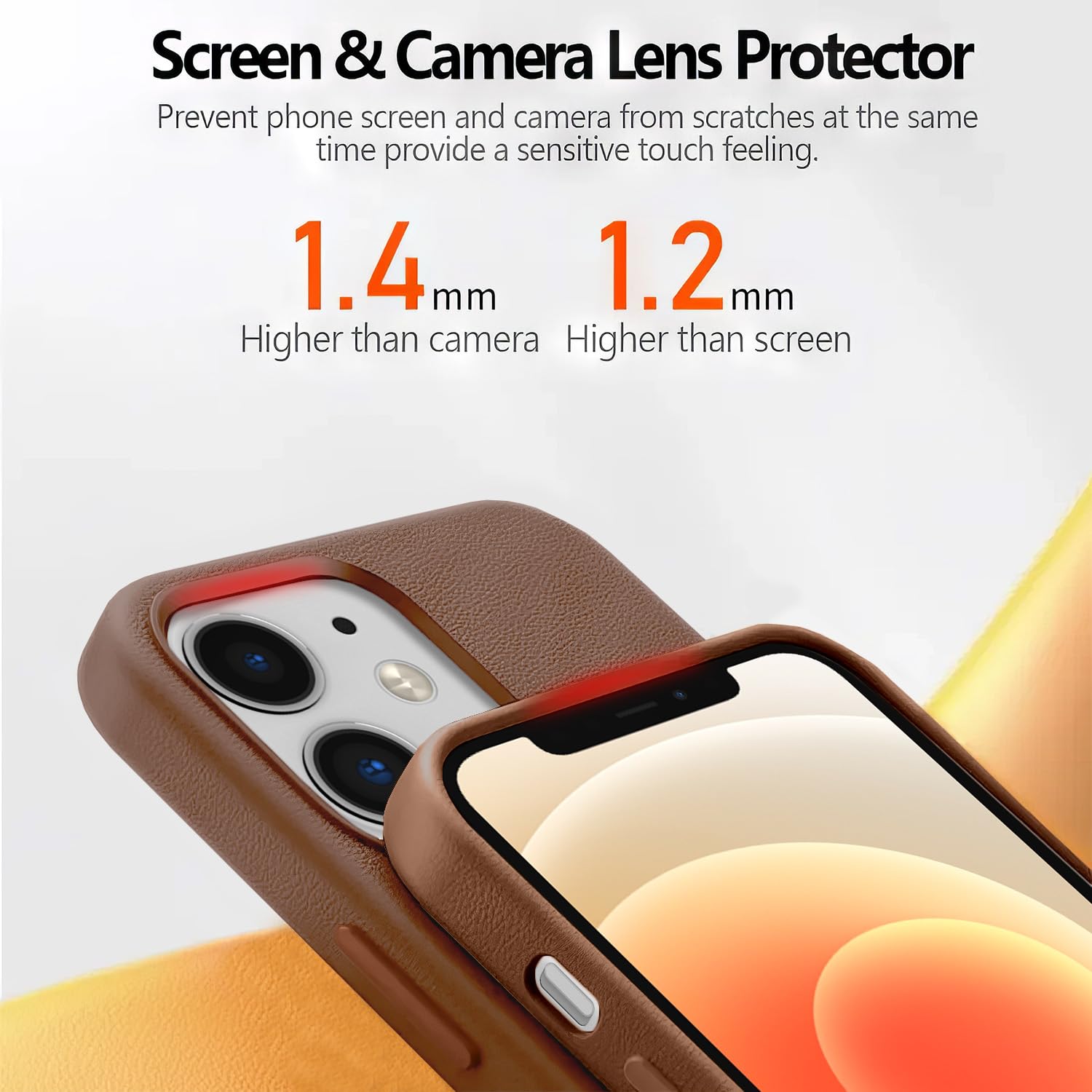 Pikkme iPhone 12/12 Pro Premium Ogleather Back Cover (Umber)