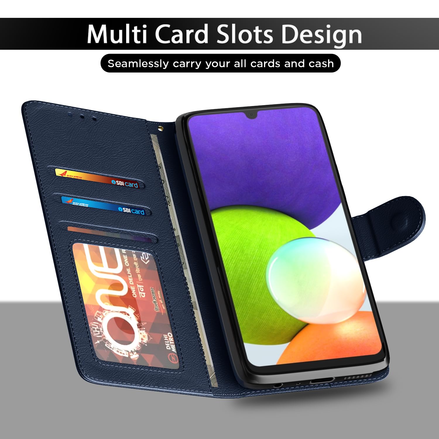 Pikkme Samsung F42/A22 5G blue mobile flip cover – photo 5