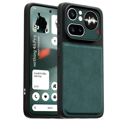 Nothing Phone 4a Pro 5G Leather mobile cover in green by Pikkme