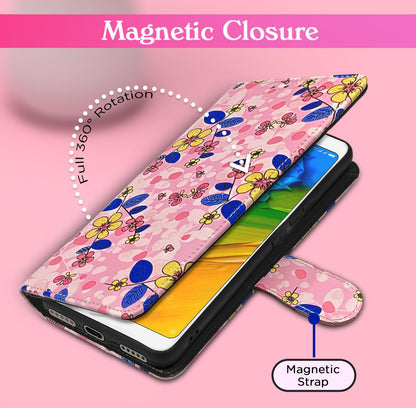 Pikkme Redmi Note 5 pink flower mobile flip cover – photo 2