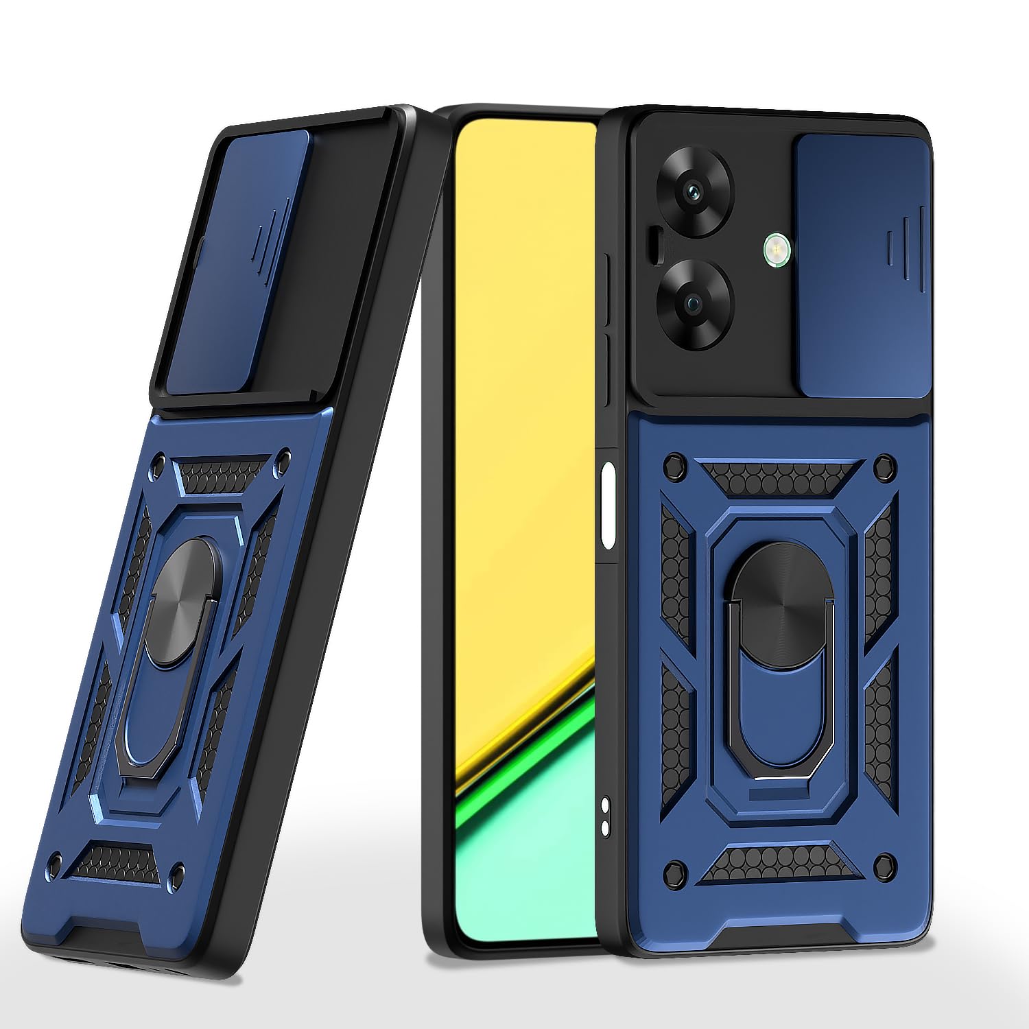  Realme Narzo N61 / Realme C61 4G D10 Tough Armor Back Cover - Blue