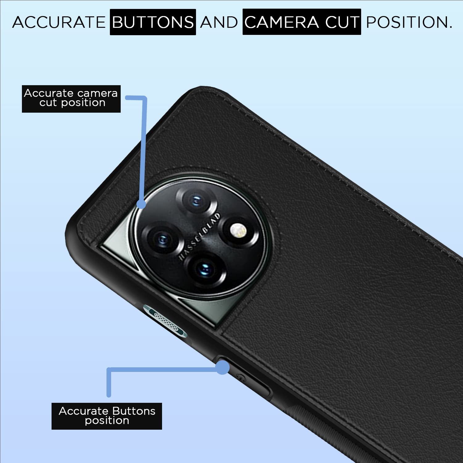 OnePlus 11 5G Leather mobile back cover in black by Pikkme – photo 6