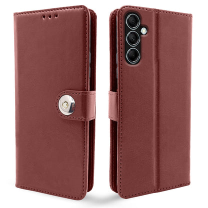 Brown wallet flip cover for Samsung M14 5G – Pikkme