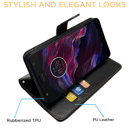 Moto X4 flip case in black & brown by Pikkme – photo 5