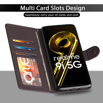 Pikkme Realme 9i 5G Vintage Flip Cover (Coffee)