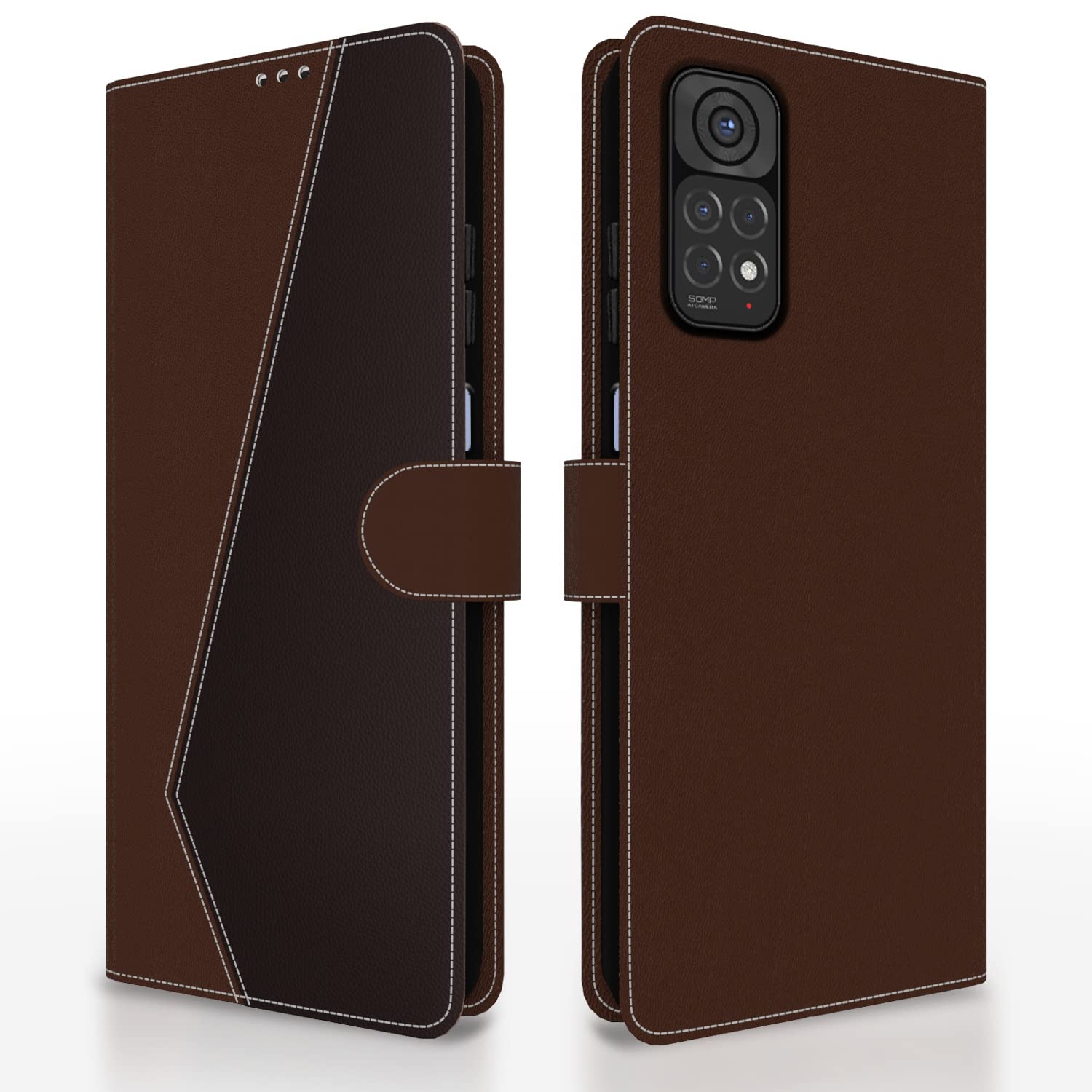 Pikkme brown & coffee mobile flip cover for Redmi Note 11/11s