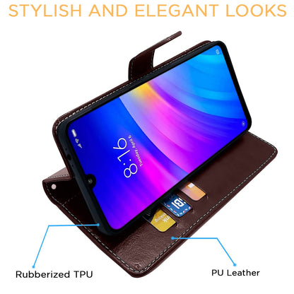 Pikkme coffee & brown Magnetic mobile flip cover for Redmi 7/Y3 – photo 5