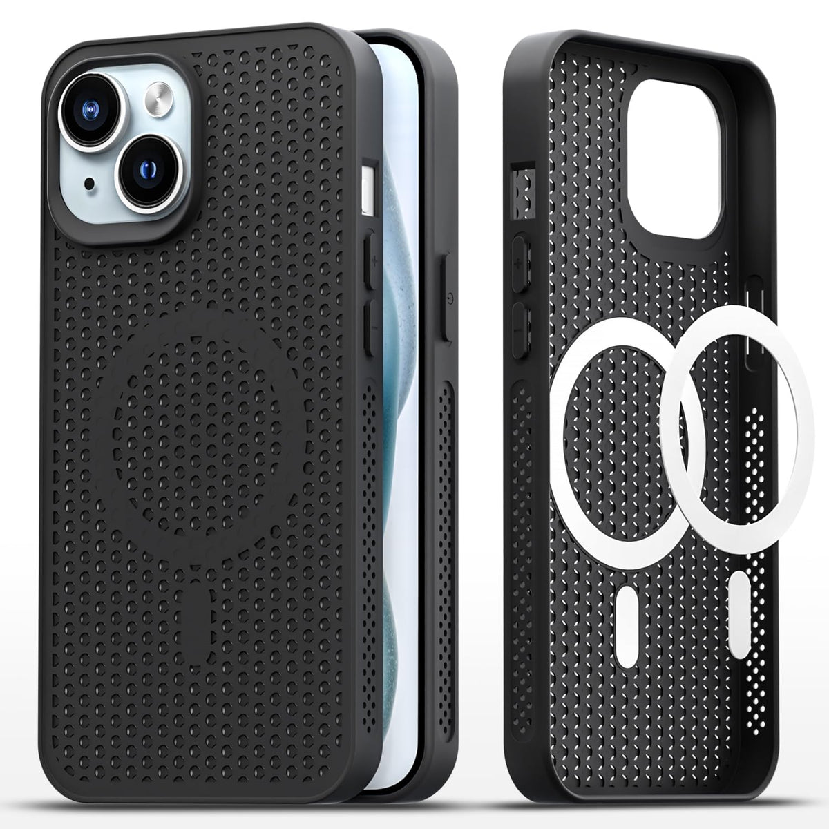 Black MagSafe back cover for iPhone 15 – Pikkme