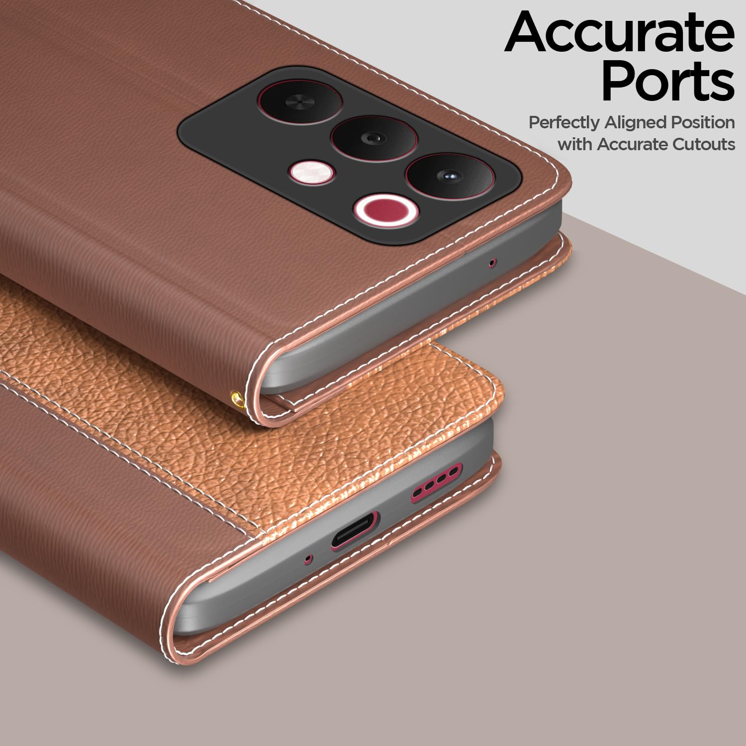 Tan Wallet flip case for Realme Narzo 90X/C85/15X 5G – Pikkme – photo 2